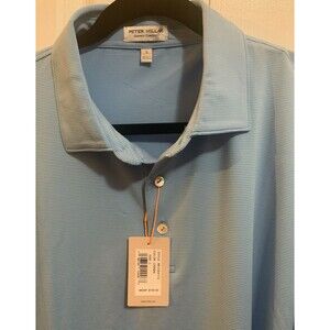 Peter Millar Golf Crown Sport Summer Comfort Polo Sz Lg Caribbean Stripe NWT